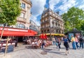 PARIS - CIRCA JUNE 2014: Tourists visit the city. Paris attracts