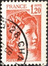 French postage stamp from the Sabine series