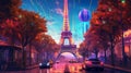 Paris city of the future. Generative AI