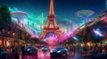 Paris city of the future. Generative AI