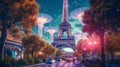 Paris city of the future. Generative AI