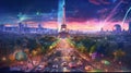 Paris city of the future. Generative AI