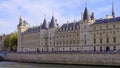 Paris City Palace called Palais-de-la-cite with Palace of Justice