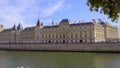 Paris City Palace called Palais-de-la-cite with Palace of Justice - CITY OF PARIS, FRANCE - SEPTEMBER 04, 2023
