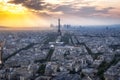 Paris City Panoramic View with Eiffel Tower