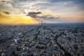 Paris City Panoramic View with Eiffel Tower