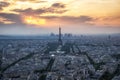 Paris City Panoramic View with Eiffel Tower
