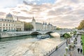 Paris city Seine River side.