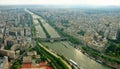 Paris city and seine river view from Eiffell tower