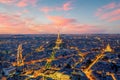 Paris city skyline with eiffel tower cityscape of France Royalty Free Stock Photo