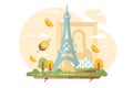 Paris city skyline Royalty Free Stock Photo