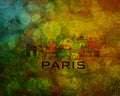 Paris City Skyline on Grunge Background Illustration Royalty Free Stock Photo