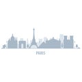 Paris city skyline - cityscape silhouette with landmarks Royalty Free Stock Photo