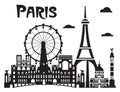 Paris City Skyline vector 7 Royalty Free Stock Photo