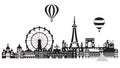 Paris City Skyline vector 3