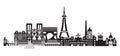 Paris City Skyline vector 4 Royalty Free Stock Photo