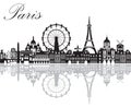 Paris City Skyline vector 2 Royalty Free Stock Photo