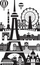 Paris City Skyline vector 8