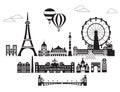 Paris City Skyline vector 6 Royalty Free Stock Photo