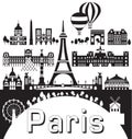 Paris City Skyline vector 9 Royalty Free Stock Photo