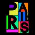 Paris City, T-shirt Typography Graphics, Vector