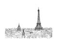 Paris,cityscape with Eifel Tower. Sketch for your design