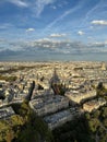 Paris cityscape from the Eiffel Tower, France with the shadow of the tower on the buildings Royalty Free Stock Photo