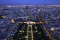 Paris Cityscape by night from above