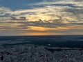 Paris cityscape at the sunset from the Eiffel Tower, France Royalty Free Stock Photo
