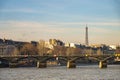 Paris cityscape at the sunset moment with the Eiffel tower in the background Royalty Free Stock Photo