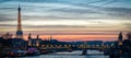 Paris cityscape with Tour Eiffel and Pont Alexandre III Royalty Free Stock Photo