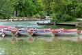 Paris, colorful row boats on the lake