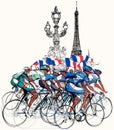 Paris - cyclists in competition