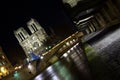 Paris docks with Notre-Dame cathedral