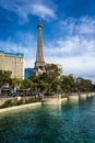 Paris Effel Tower and Ballys hotel, The Strip, Las Vegas Boulevard, Las Vegas, Nevada, USA, North America Royalty Free Stock Photo