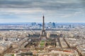 Paris Eiffel aerial cityscape Royalty Free Stock Photo