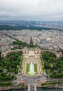 Paris from the Eiffel Tower, aerial view Royalty Free Stock Photo