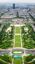 Paris from the Eiffel Tower, aerial view Royalty Free Stock Photo