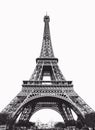 Paris Eiffel Tower - Black And White Retro Postcard Styled