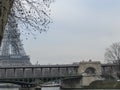 Paris,eiffel tower, floor view , river bridge Royalty Free Stock Photo