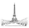 Paris eiffel tower illustration set. Love paris frame vintage collection. French cafe