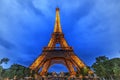 Paris Eiffel Tower at night Royalty Free Stock Photo