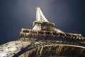 Paris Eiffel Tower at night in Winter Royalty Free Stock Photo