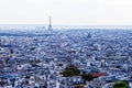 Paris with the Eiffel Tower seen from Basilica de Sacre Coeur church Royalty Free Stock Photo