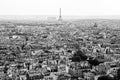 Paris with the Eiffel Tower seen from Basilica de Sacre Coeur church Royalty Free Stock Photo