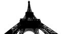 Eiffel Tower silhouette isolated on white