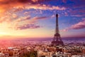 Paris Eiffel tower and skyline aerial France Royalty Free Stock Photo