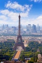 Paris Eiffel tower and skyline aerial France Royalty Free Stock Photo