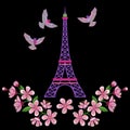 Paris embroidery pattern