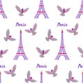 Paris embroidery seamless pattern